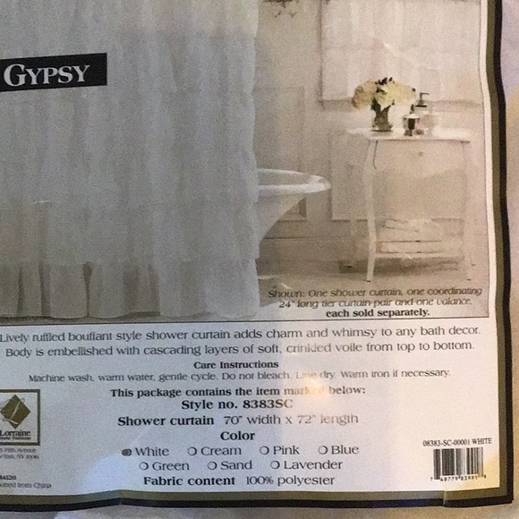 GYPSY FABRIC SHOWER CURTAIN New - Picture 4 of 5
